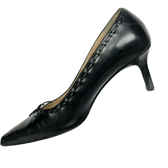 Coach Casandra Black Leather Square Toe Pump 8.5 B - Picture 2 of 9